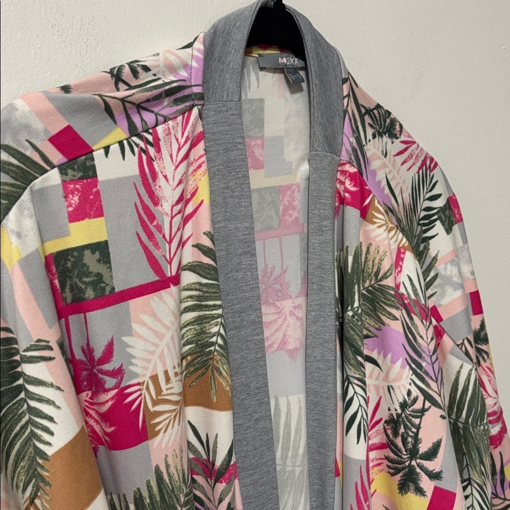 MEXX (XL) Tropical Floral Robe Soft Loungewear Soft Stretch Cozy Oversize NEW - Picture 3 of 14
